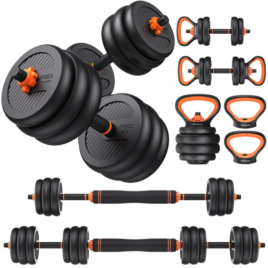 FEIERDUN Adjustable Dumbbells 40lbs Free Weight Set with Connector 4 in1 Dumbbells Set
