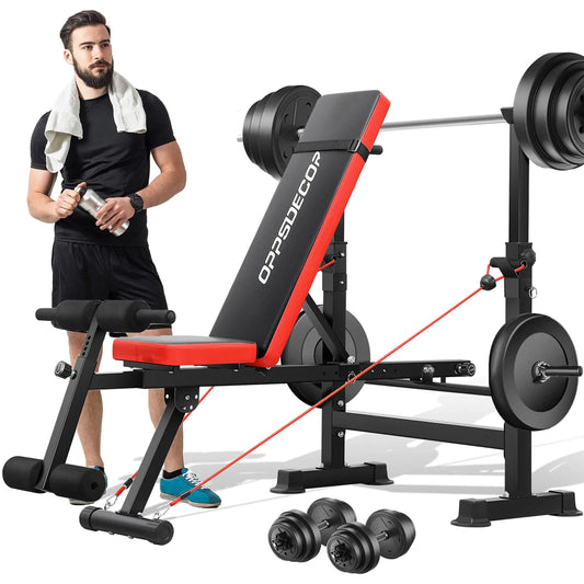 OPPSDECOR 6 in 1 600lbs Weight Bench Set